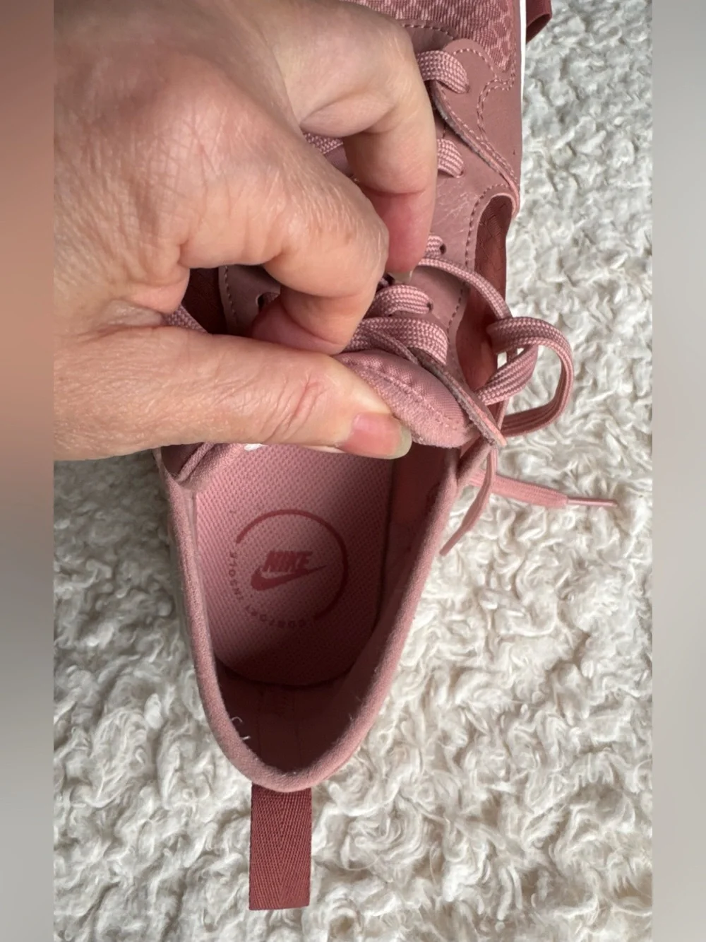 Nike Women's Rose Pink Low-Top Lace-Up Sneakers UNISEX